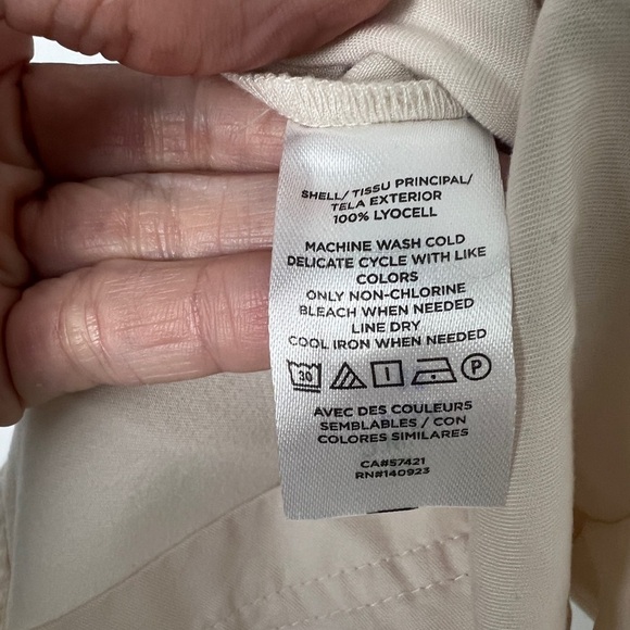 LOFT Beige Safari Button Front Sleeveless Elastic Waist Pockets Jumper Romper XS - Picture 11 of 11